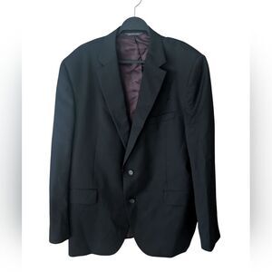 Jack Victor Exclusive Collection Black 100% Wool Blazer Sport Coat Jacket 48R